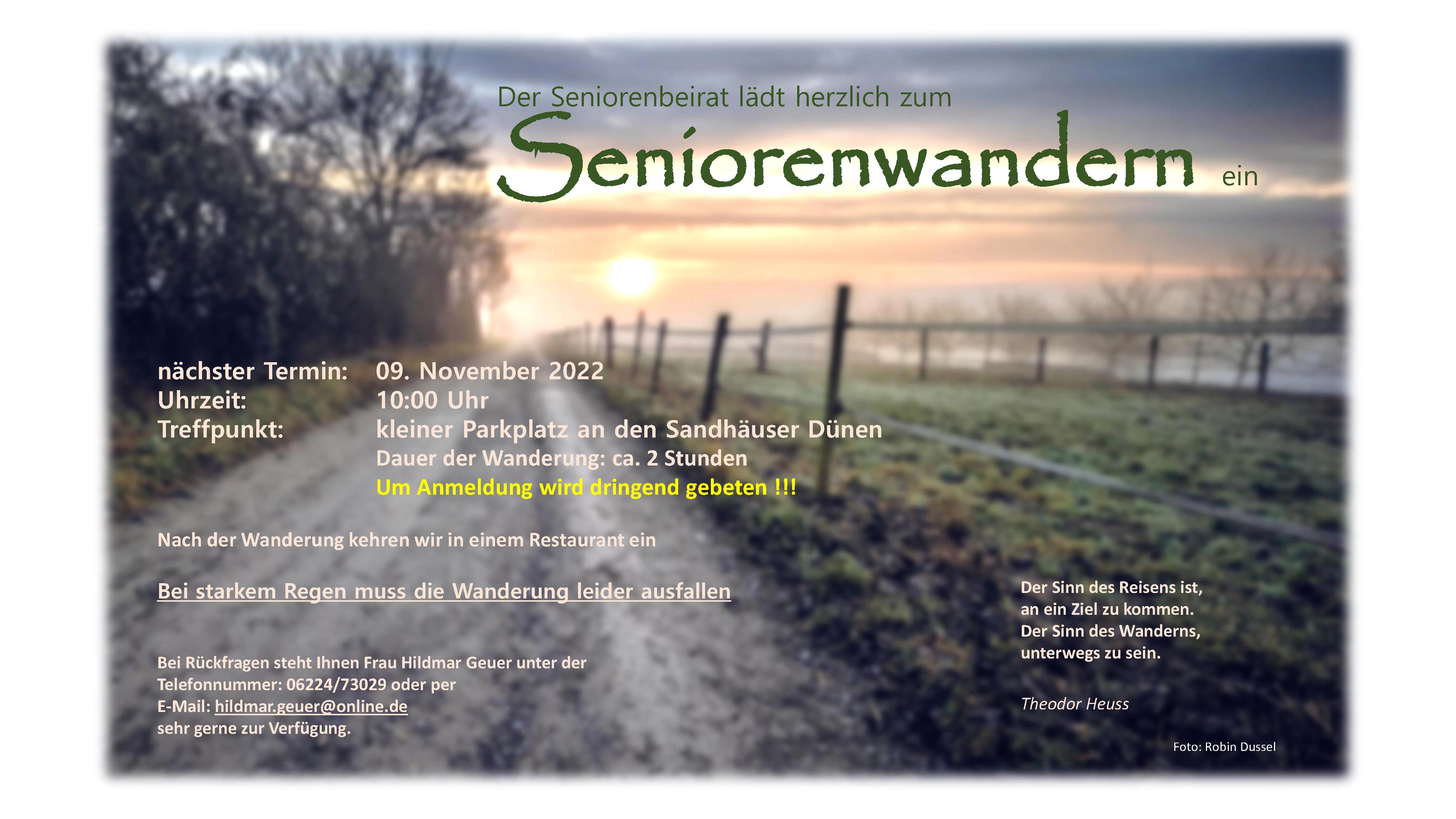  Seniorenwandern - 9. November 2022 