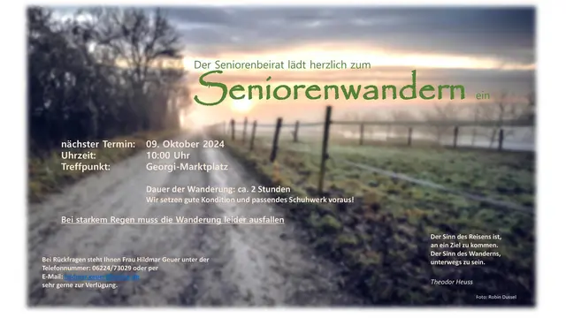 Seniorenwandern im Oktober